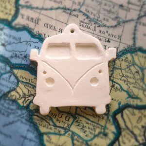 Handmade Camper Van Clay Ornament